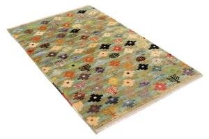 Tappeto Berbero Figurativo Verde Multicolore 93x151 Cm