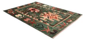 Tappeto Berbero Stilizzato Verde Rosso Mattone 178x243 Cm