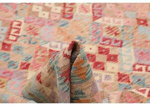 Tappeto Kilim Geometrico Beige Azzurro 203x273 Cm