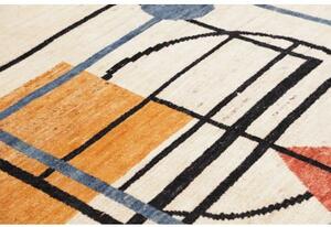Tappeto Berbero Geometrico Avorio Blu 177x239 Cm