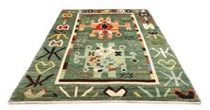 Tappeto Berbero Figurativo Verde Multicolore 177x243 Cm