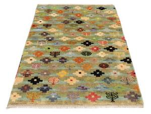 Tappeto Berbero Figurativo Verde Multicolore 93x151 Cm