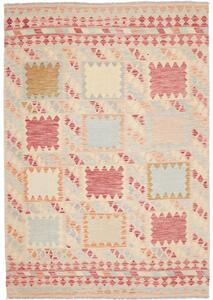 Tappeto Kilim Geometrico Beige Rosso Mattone 176x249 Cm