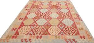 Tappeto Kilim Geometrico Rosso Azzurro 203x294 Cm