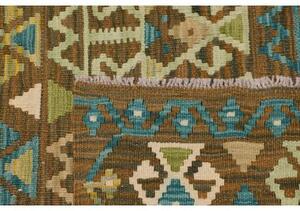 Tappeto Kilim Stilizzato Marrone Verde 168x197 Cm