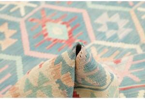 Tappeto Kilim Stilizzato Celeste Avorio 176x242 Cm