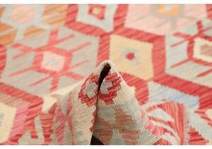 Tappeto Kilim Geometrico Rosso Beige 181x245 Cm