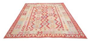 Tappeto Kilim Geometrico Rosso Beige 181x245 Cm