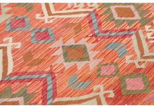 Tappeto Kilim Geometrico Arancione Multicolore 153x195 Cm