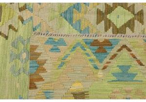 Tappeto Kilim Geometrico Verde Chiaro Celeste 209x291 Cm