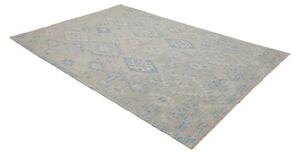 Tappeto Kilim Geometrico Grigio Chiaro Azzurro 175x257 Cm