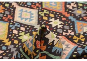 Tappeto Kilim Geometrico Nero Multicolore 175x237 Cm