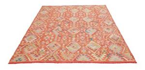 Tappeto Kilim Geometrico Rosso Ruggine Multicolore 174x239 Cm