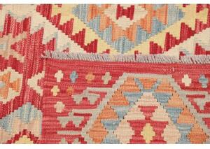 Tappeto Kilim Geometrico Rosso Mattone Beige 181x239 Cm