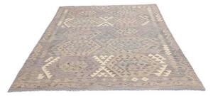 Tappeto Kilim Stilizzato Grigio Beige 177x242 Cm