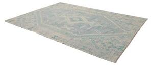Tappeto Kilim Geometrico Celeste Avorio 201x290 Cm
