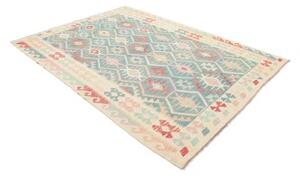 Tappeto Kilim Stilizzato Celeste Avorio 176x242 Cm