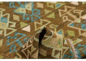 Tappeto Kilim Stilizzato Marrone Verde 168x197 Cm