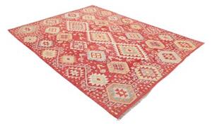 Tappeto Kilim Geometrico Rosso Mattone Beige 181x239 Cm