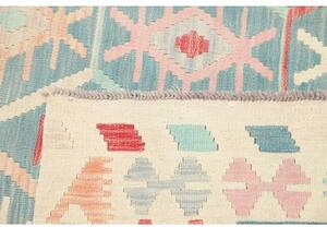 Tappeto Kilim Stilizzato Celeste Avorio 176x242 Cm