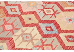 Tappeto Kilim Geometrico Rosso Beige 181x245 Cm