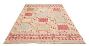 Tappeto Kilim Geometrico Beige Rosso Mattone 176x249 Cm