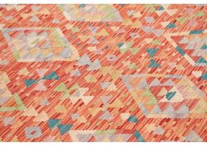 Tappeto Kilim Geometrico Rosso Ruggine Multicolore 174x239 Cm