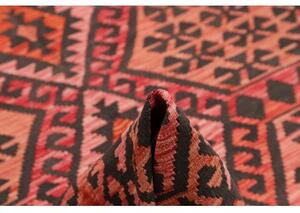 Tappeto Kilim Geometrico Rosso Mattone Antracite 213x301 Cm