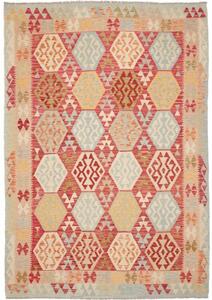 Tappeto Kilim Geometrico Rosso Azzurro 203x294 Cm