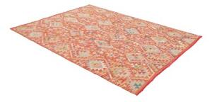 Tappeto Kilim Geometrico Rosso Ruggine Multicolore 174x239 Cm