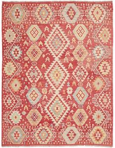 Tappeto Kilim Geometrico Rosso Mattone Beige 181x239 Cm