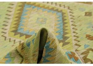 Tappeto Kilim Geometrico Verde Chiaro Celeste 209x291 Cm
