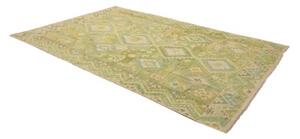 Tappeto Kilim Geometrico Verde Beige 211x306 Cm