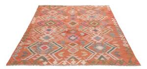 Tappeto Kilim Geometrico Arancione Multicolore 153x195 Cm