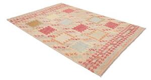 Tappeto Kilim Geometrico Beige Rosso Mattone 176x249 Cm