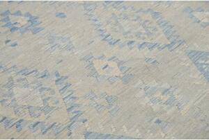 Tappeto Kilim Geometrico Grigio Chiaro Azzurro 175x257 Cm