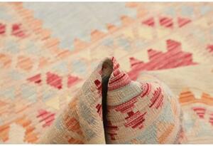 Tappeto Kilim Geometrico Beige Rosso Mattone 176x249 Cm