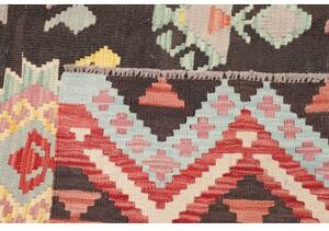 Tappeto Kilim Geometrico Marrone Scuro Multicolore 208x287 Cm