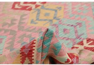 Tappeto Kilim Stilizzato Rosa Azzurro 239x288 Cm