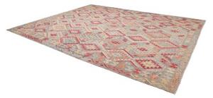 Tappeto Kilim Geometrico Grigio Rosso 307x383 Cm
