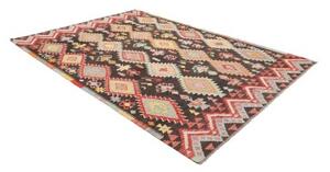Tappeto Kilim Geometrico Marrone Scuro Multicolore 208x287 Cm