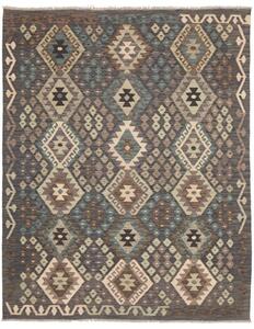 Tappeto Kilim Geometrico Grigio Scuro Marrone 158x197 Cm