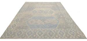 Tappeto Kilim Geometrico Azzurro Beige 205x295 Cm