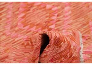 Tappeto Kilim Geometrico Rosso Corallo Arancione 149x195 Cm