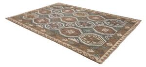 Tappeto Kilim Stilizzato Marrone Grigio 211x296 Cm