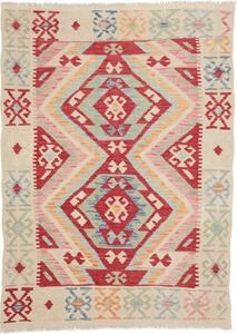 Tappeto Kilim Stilizzato Becco Di Corallo Grigio Perla 105x145 Cm