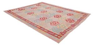 Tappeto Kilim Stilizzato Rosa Azzurro 239x288 Cm