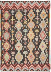 Tappeto Kilim Geometrico Marrone Scuro Multicolore 208x287 Cm