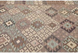 Tappeto Kilim Geometrico Tortora Grigio 206x288 Cm