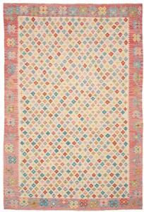 Tappeto Kilim Stilizzato Becco Rosso Corallo 198x297 Cm